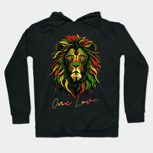 One Love Reggae Rasta Lion Hoodie